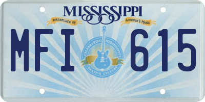 MS license plate MFI615