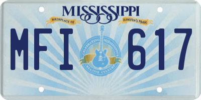 MS license plate MFI617