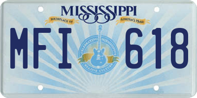 MS license plate MFI618