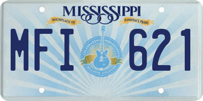 MS license plate MFI621