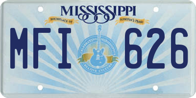 MS license plate MFI626