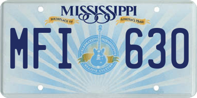 MS license plate MFI630