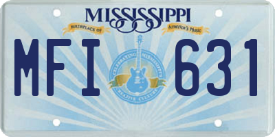 MS license plate MFI631