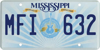 MS license plate MFI632