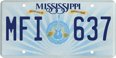 MS license plate MFI637