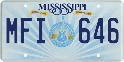 MS license plate MFI646