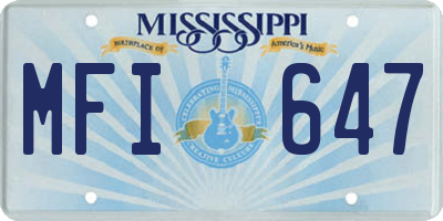 MS license plate MFI647