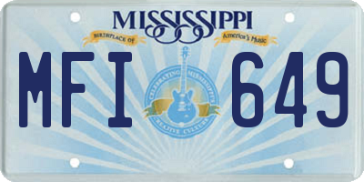 MS license plate MFI649