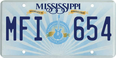 MS license plate MFI654