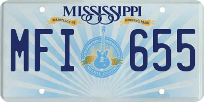 MS license plate MFI655