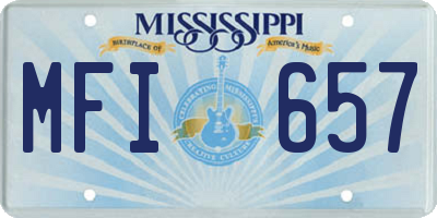 MS license plate MFI657