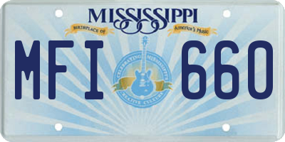 MS license plate MFI660