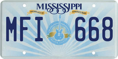 MS license plate MFI668
