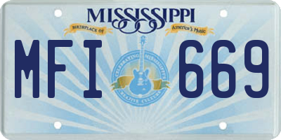 MS license plate MFI669