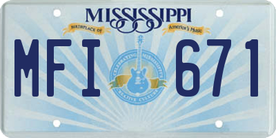 MS license plate MFI671