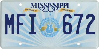MS license plate MFI672