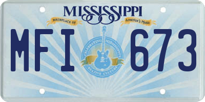 MS license plate MFI673