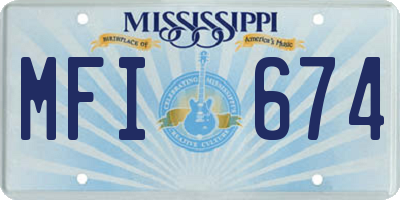 MS license plate MFI674
