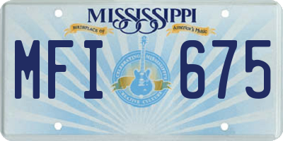 MS license plate MFI675