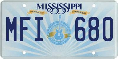 MS license plate MFI680