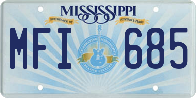 MS license plate MFI685