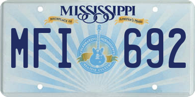 MS license plate MFI692