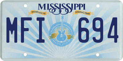 MS license plate MFI694