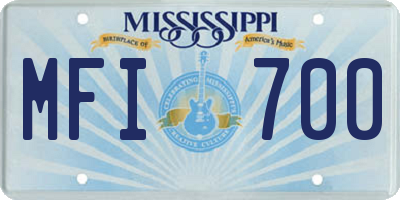 MS license plate MFI700