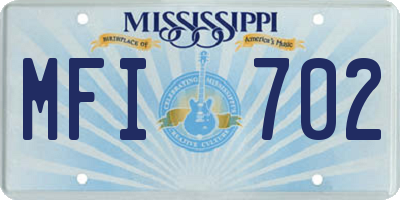 MS license plate MFI702