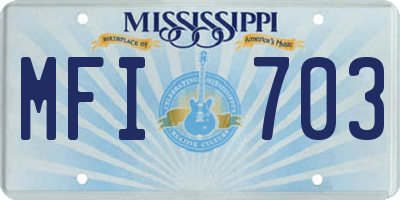 MS license plate MFI703