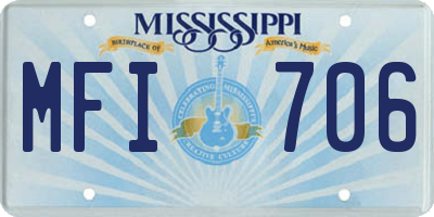 MS license plate MFI706