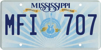 MS license plate MFI707