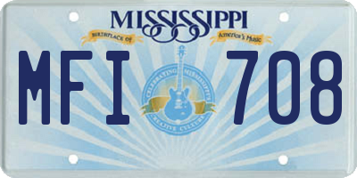 MS license plate MFI708