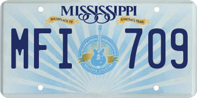 MS license plate MFI709