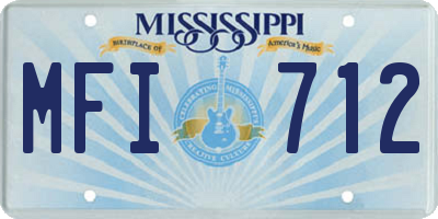 MS license plate MFI712