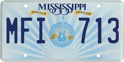 MS license plate MFI713