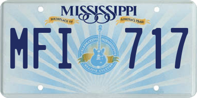 MS license plate MFI717