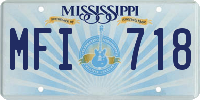 MS license plate MFI718