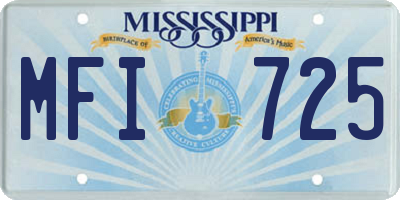 MS license plate MFI725