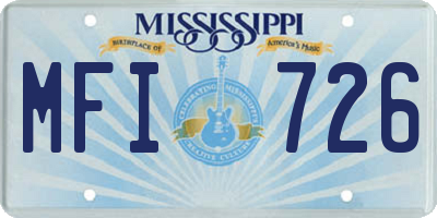 MS license plate MFI726