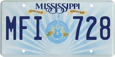 MS license plate MFI728