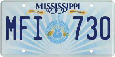 MS license plate MFI730