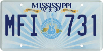 MS license plate MFI731