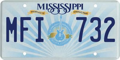 MS license plate MFI732