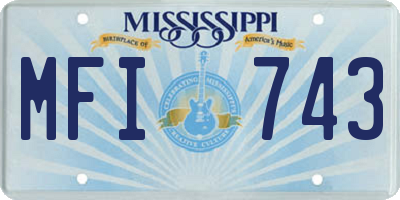 MS license plate MFI743