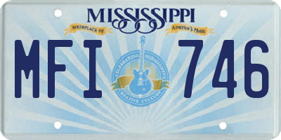 MS license plate MFI746