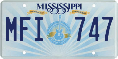 MS license plate MFI747