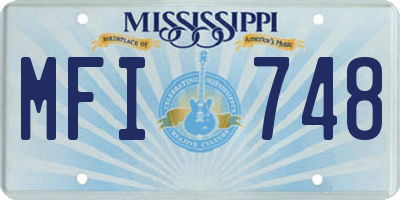 MS license plate MFI748