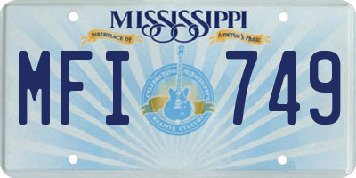 MS license plate MFI749