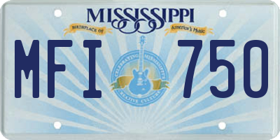 MS license plate MFI750